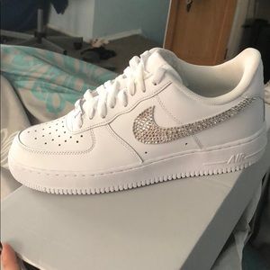 Size 8 UK (7US) Nike Air Force 1s bedazzled check